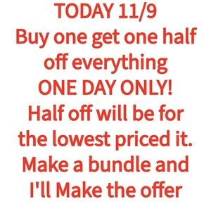 BOGO 1/2 off sale